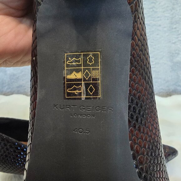 Kurt Geiger London Kensington Flexi 45 Snake Print Leather Dress Pumps Size 40.5 - Picture 7 of 10